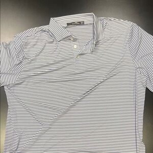 Ralph Lauren RLX Real Men's Striped Polo Shirt - Blue and White